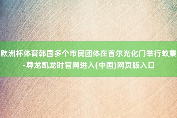 欧洲杯体育韩国多个市民团体在首尔光化门举行蚁集-尊龙凯龙时官网进入(中国)网页版入口