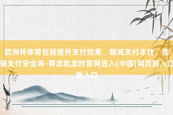 欧洲杯体育包括提升支付效果、裁减支付本钱、加强支付安全等-尊龙凯龙时官网进入(中国)网页版入口