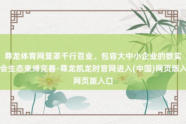 尊龙体育网笼罩千行百业、包容大中小企业的数实和会生态束缚完善-尊龙凯龙时官网进入(中国)网页版入口