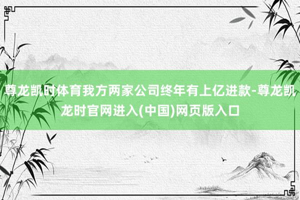 尊龙凯时体育我方两家公司终年有上亿进款-尊龙凯龙时官网进入(中国)网页版入口