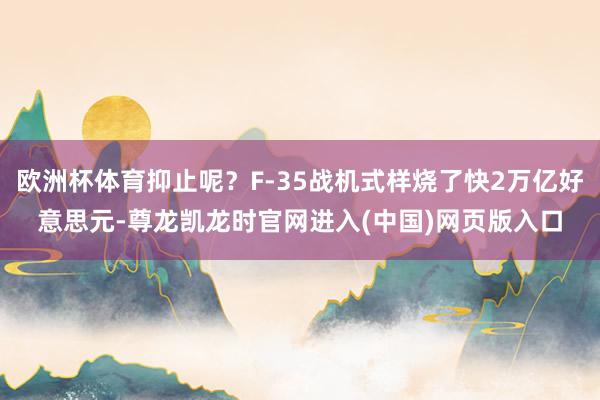 欧洲杯体育抑止呢？F-35战机式样烧了快2万亿好意思元-尊龙凯龙时官网进入(中国)网页版入口