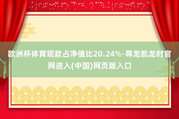 欧洲杯体育现款占净值比20.24%-尊龙凯龙时官网进入(中国)网页版入口
