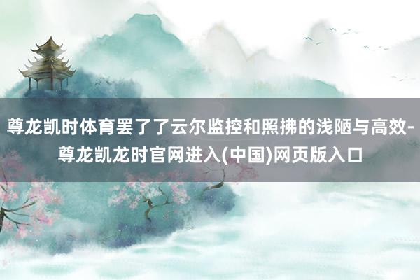 尊龙凯时体育罢了了云尔监控和照拂的浅陋与高效-尊龙凯龙时官网进入(中国)网页版入口