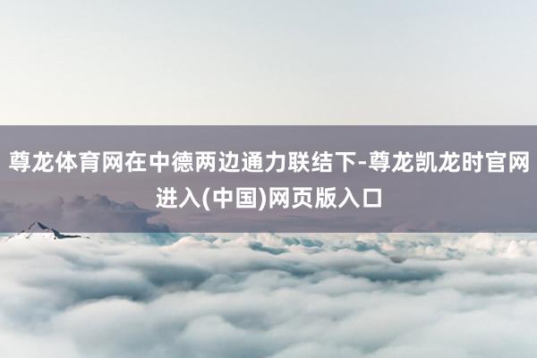 尊龙体育网在中德两边通力联结下-尊龙凯龙时官网进入(中国)网页版入口