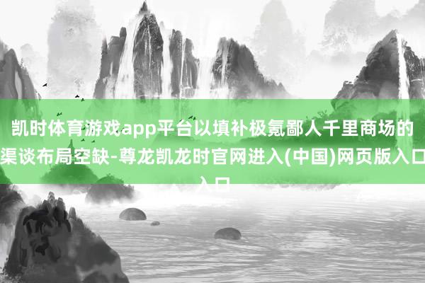 凯时体育游戏app平台以填补极氪鄙人千里商场的渠谈布局空缺-尊龙凯龙时官网进入(中国)网页版入口