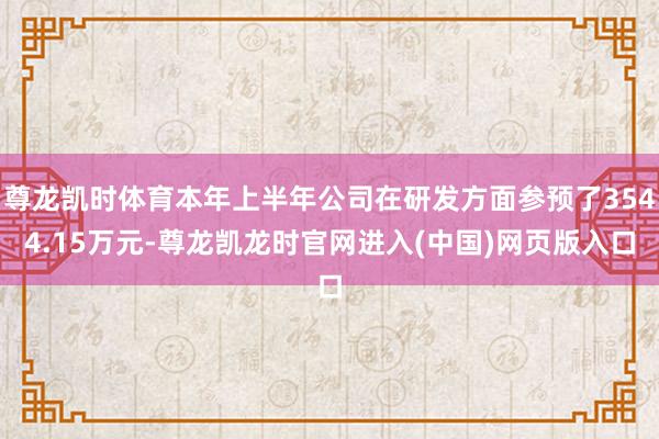 尊龙凯时体育本年上半年公司在研发方面参预了3544.15万元-尊龙凯龙时官网进入(中国)网页版入口