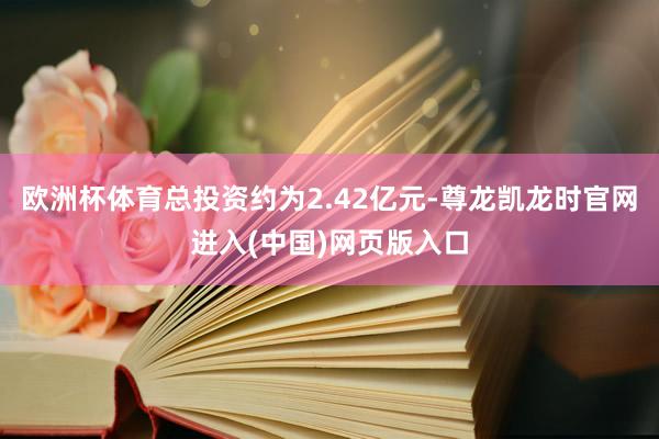 欧洲杯体育总投资约为2.42亿元-尊龙凯龙时官网进入(中国)网页版入口