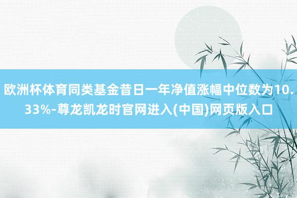 欧洲杯体育同类基金昔日一年净值涨幅中位数为10.33%-尊龙凯龙时官网进入(中国)网页版入口