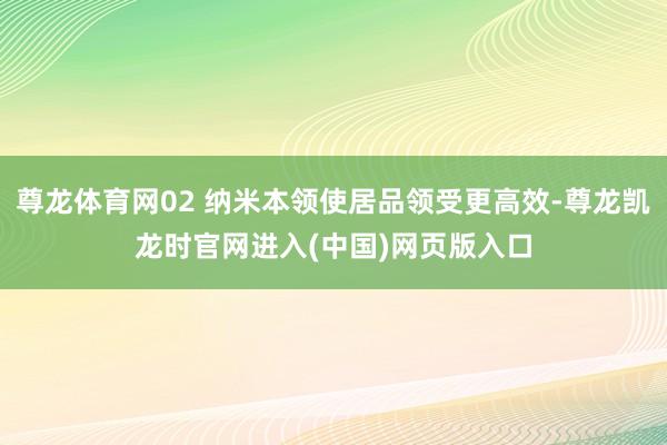 尊龙体育网02 纳米本领使居品领受更高效-尊龙凯龙时官网进入(中国)网页版入口