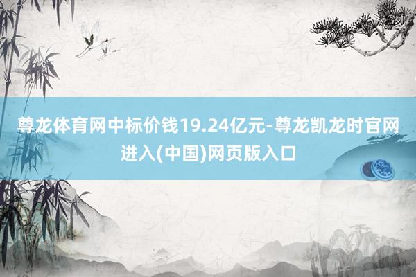 尊龙体育网中标价钱19.24亿元-尊龙凯龙时官网进入(中国)网页版入口