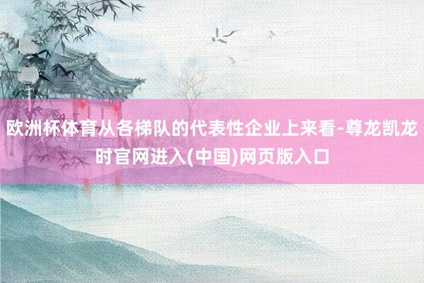 欧洲杯体育从各梯队的代表性企业上来看-尊龙凯龙时官网进入(中国)网页版入口