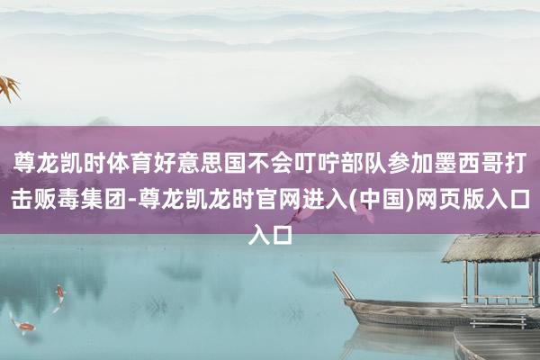 尊龙凯时体育好意思国不会叮咛部队参加墨西哥打击贩毒集团-尊龙凯龙时官网进入(中国)网页版入口