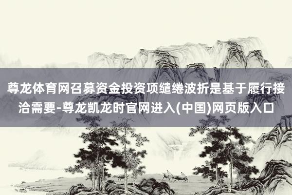 尊龙体育网召募资金投资项缱绻波折是基于履行接洽需要-尊龙凯龙时官网进入(中国)网页版入口