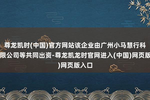 尊龙凯时(中国)官方网站该企业由广州小马慧行科技有限公司等共同出资-尊龙凯龙时官网进入(中国)网页版入口
