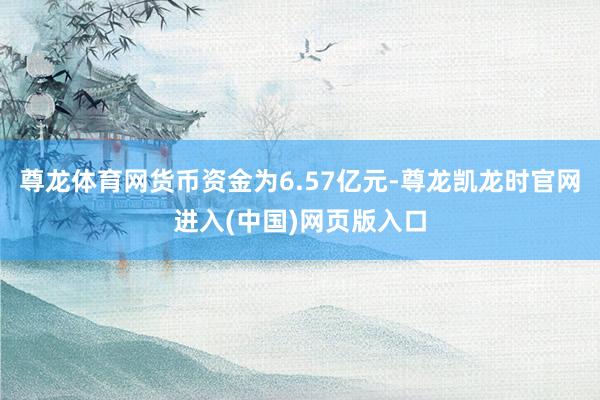 尊龙体育网货币资金为6.57亿元-尊龙凯龙时官网进入(中国)网页版入口