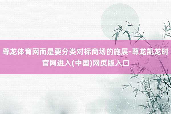 尊龙体育网而是要分类对标商场的施展-尊龙凯龙时官网进入(中国)网页版入口