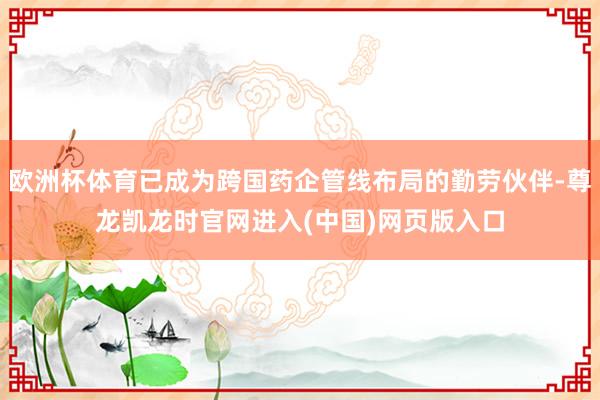 欧洲杯体育已成为跨国药企管线布局的勤劳伙伴-尊龙凯龙时官网进入(中国)网页版入口