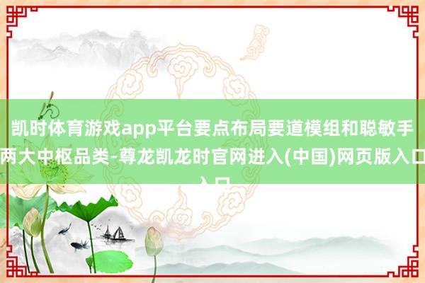凯时体育游戏app平台要点布局要道模组和聪敏手两大中枢品类-尊龙凯龙时官网进入(中国)网页版入口